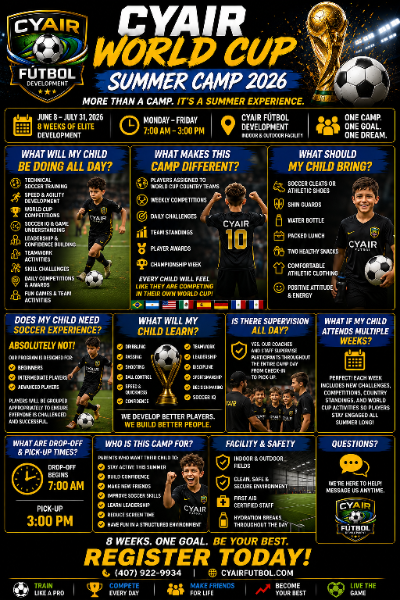 CYair World Cup Summer Camp 2026 flyer