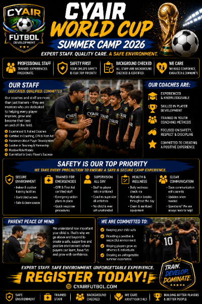 CYair summer camp safety and staff information flyer